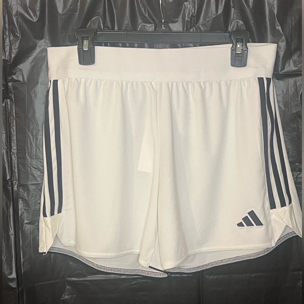 Adidas Women's White and Black Athletic Shorts